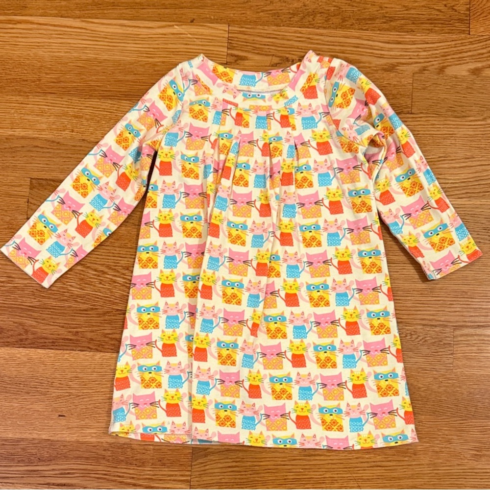 Zutano 4T Girls Long Sleeve Cat Print Dress
